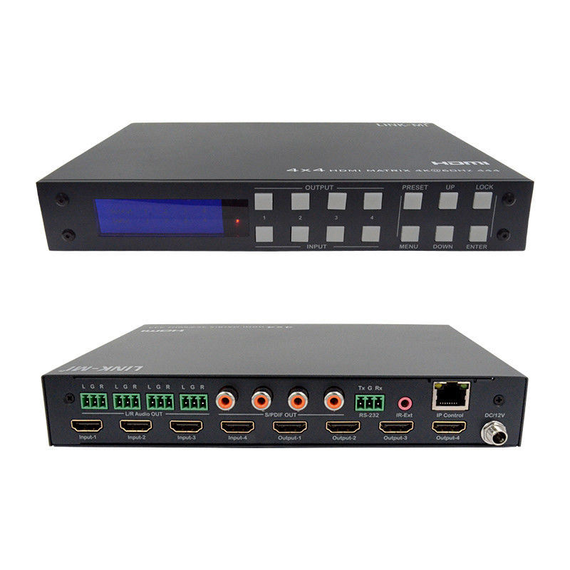 4x4 HDMI Matrix Análogo y extracción de audio SPDIF 4K Control de la interfaz gráfica web TCP/IP
