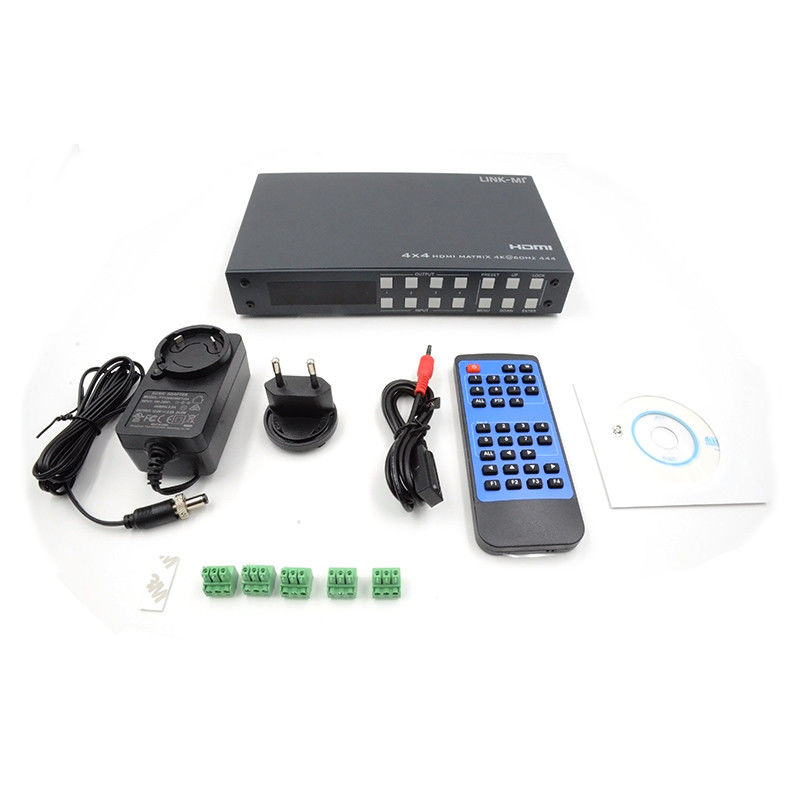 4K Hdmi Matrix / Hd Hdmi Splitter Switcher con panel de pantalla de seda negra y soporte de formato de audio DTS