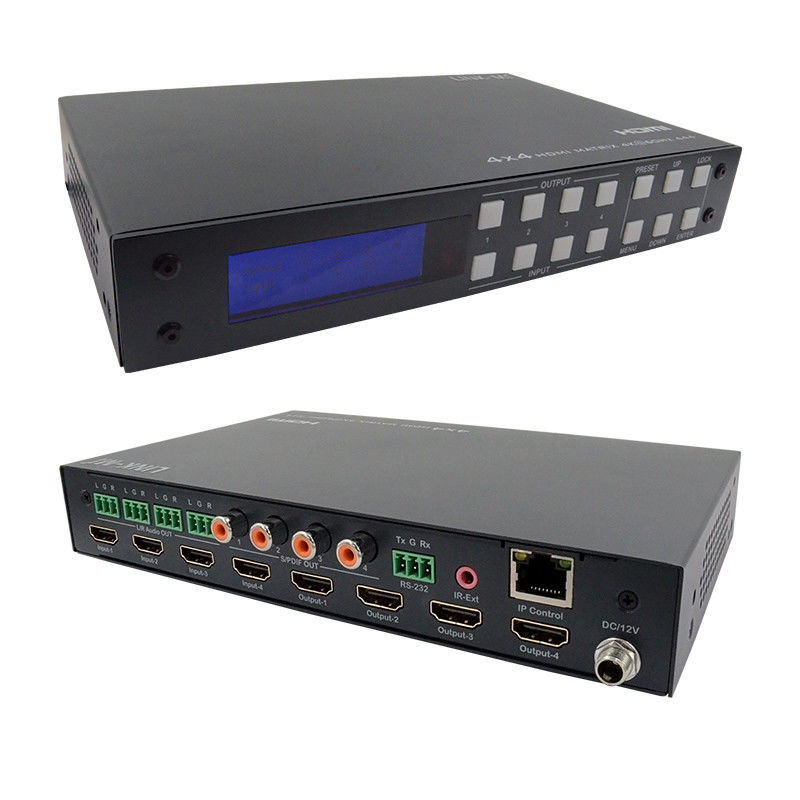4K Hdmi Matrix / Hd Hdmi Splitter Switcher con panel de pantalla de seda negra y soporte de formato de audio DTS