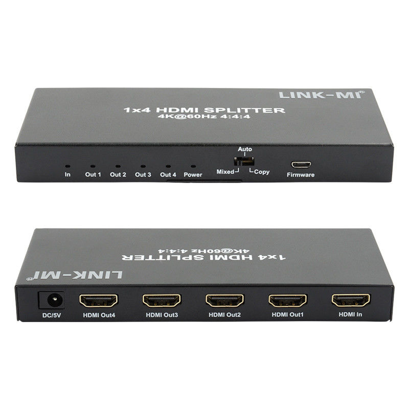 HDMI 2.0 HDMI Extender Splitter 60Hz 1x4 Apoyo 3D 18G HDR 1 en 4 División AV