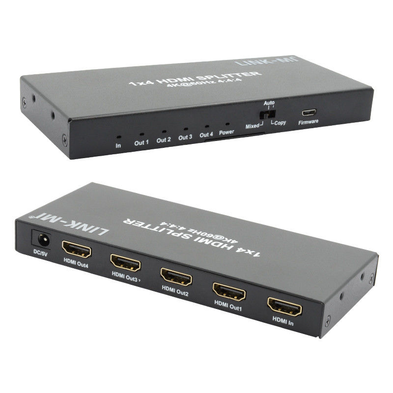 HDMI 2.0 HDMI Extender Splitter 60Hz 1x4 Apoyo 3D 18G HDR 1 en 4 División AV