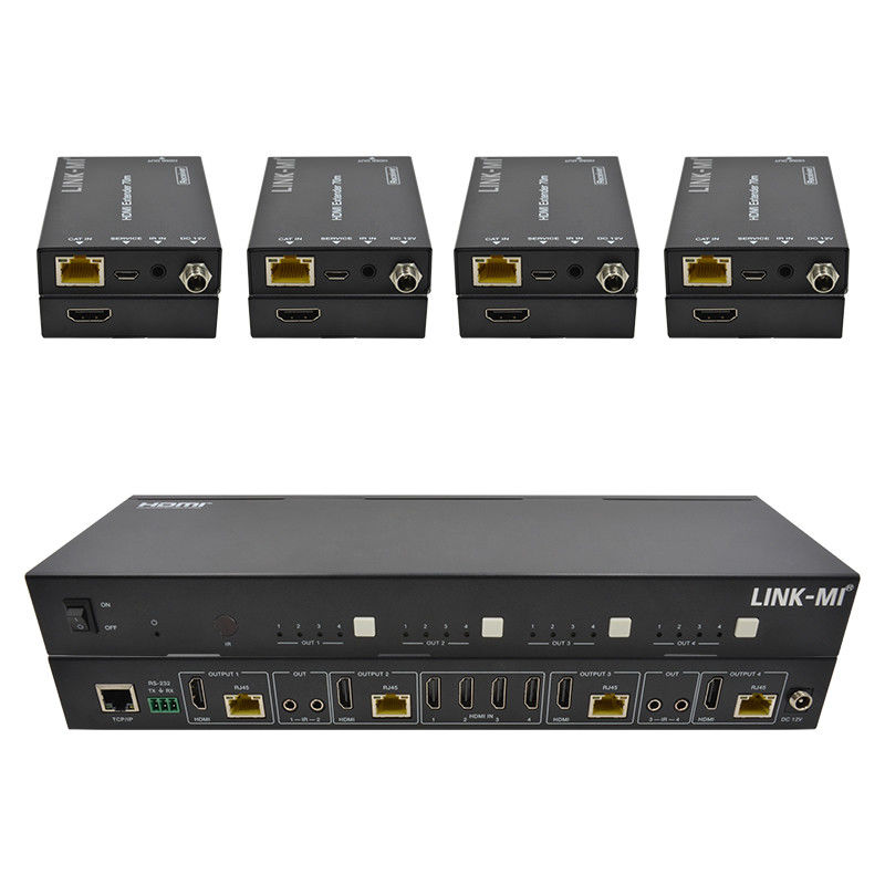 70M 4X4 HDMI Matrix con función de matriz IR 18Gbps 4K@60Hz HDMI 2.0b POC