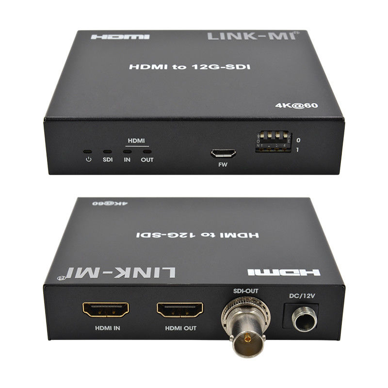 Convertidor HDMI a SDI de 4K con soporte de bucle 12G 4K@60Hz EDID Max 120m