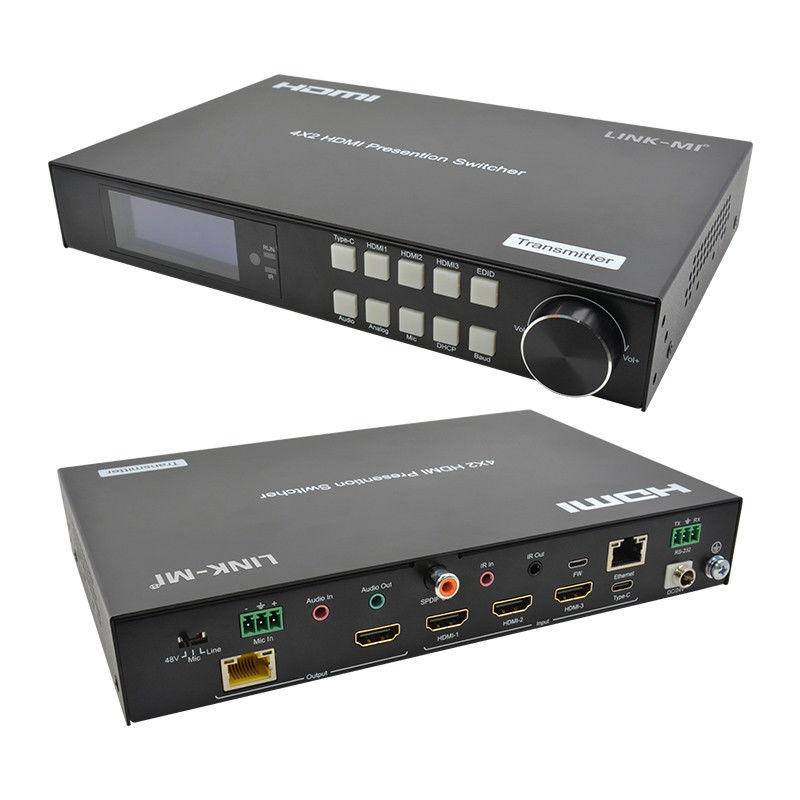 18Gbps 4K Video HDMI Switch 2.0 HDBaseT Switch con entradas HDMI y USB-C