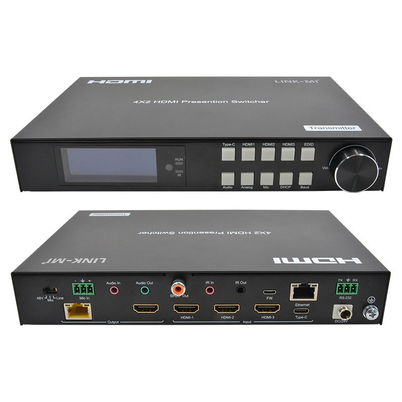 18Gbps 4K Video HDMI Switch 2.0 HDBaseT Switch con entradas HDMI y USB-C