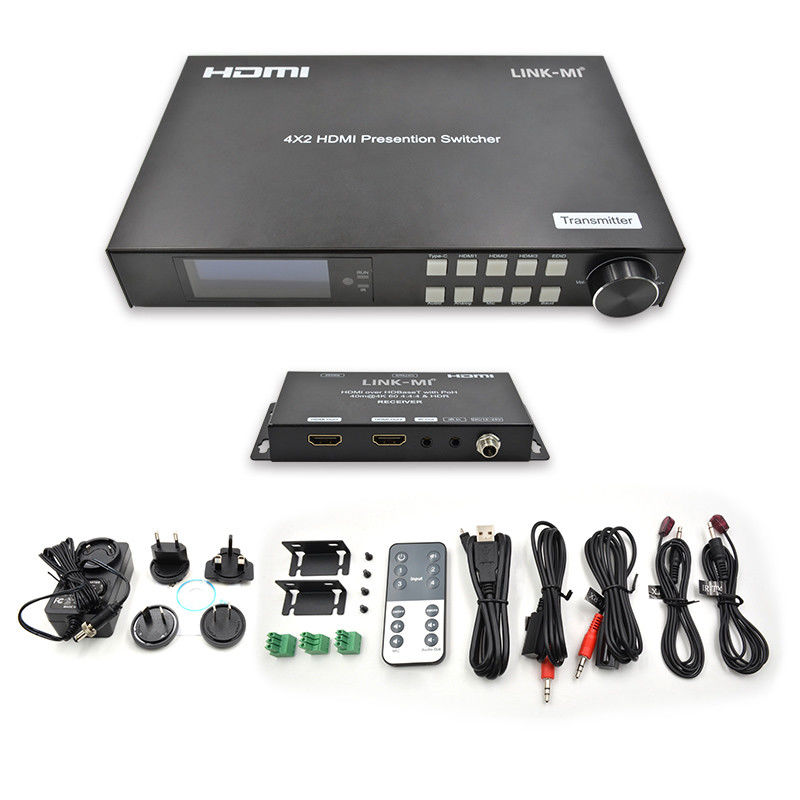 18Gbps 4K Video HDMI Switch 2.0 HDBaseT Switch con entradas HDMI y USB-C