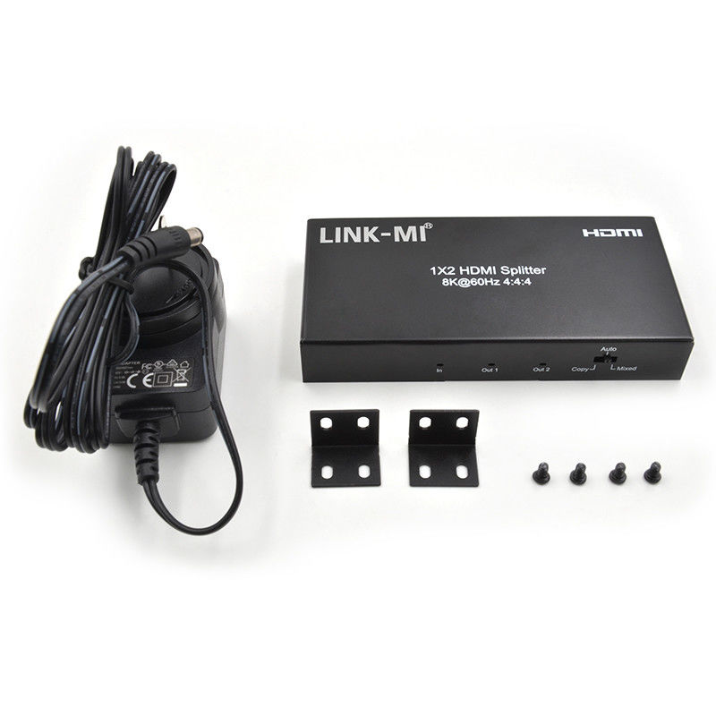 48Gbps HDMI Splitter 8k 1x2 HDMI Extender Soporte para reducción de escala HDR10 EDID HDCP2.2