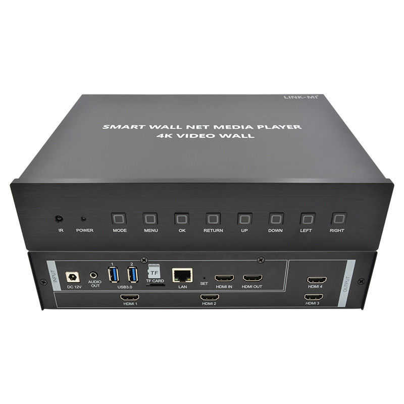 Control de pared de vídeo HDMI 2X2 4K Reproductor de medios Procesador de pared de TV para 4 televisores