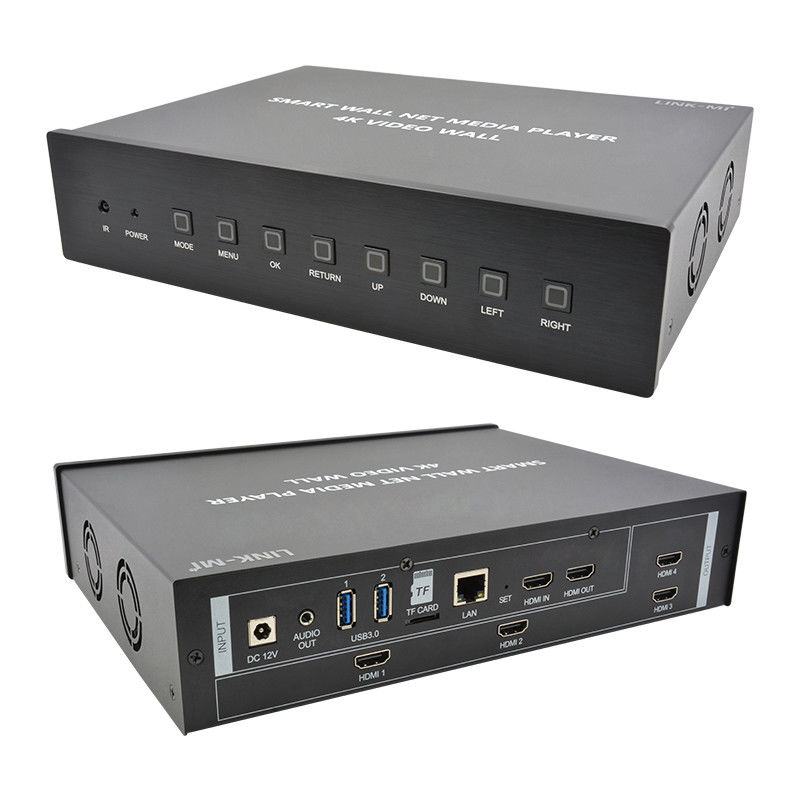 Control de pared de vídeo HDMI 2X2 4K Reproductor de medios Procesador de pared de TV para 4 televisores