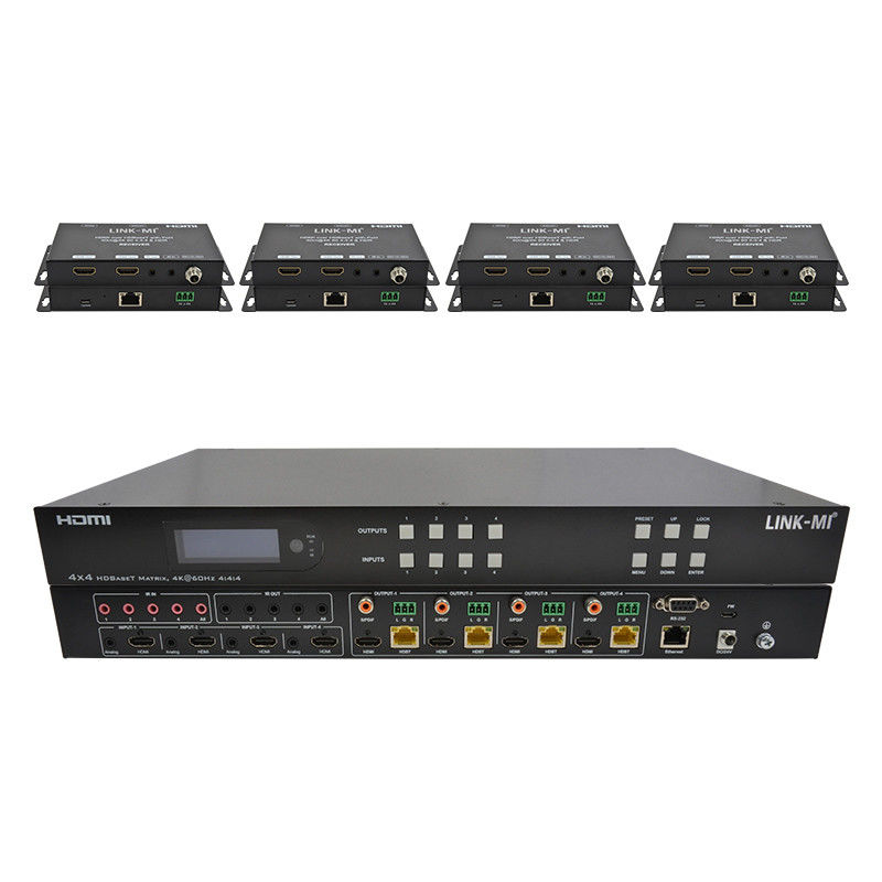 70m 4x4 HDMI Conmutador de matriz de audio con 4 HDMI Loop Out para 4 puertos de video