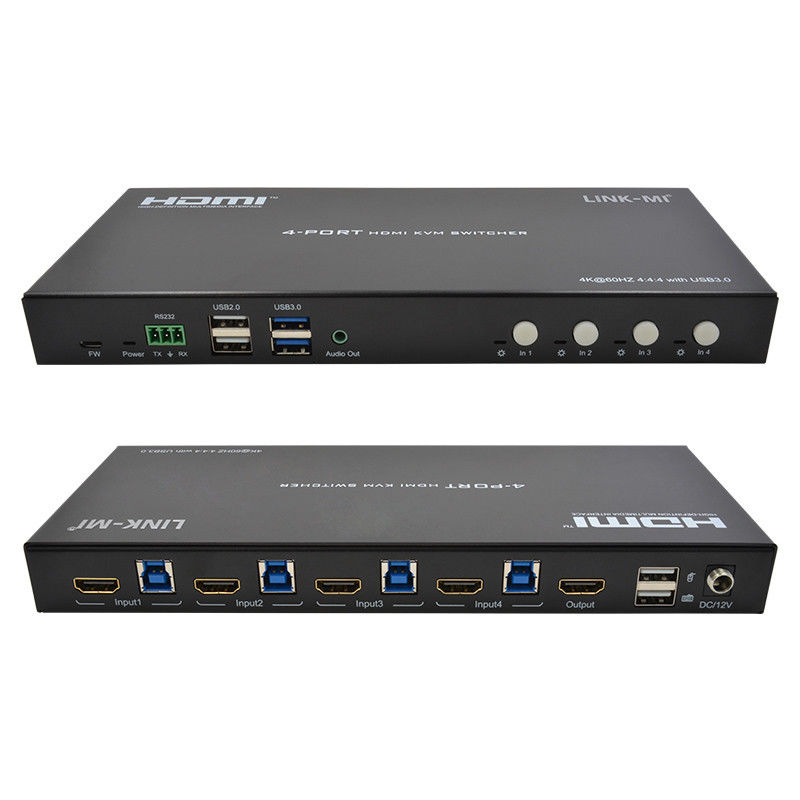 4 puertos de red HDMI2.0 KVM Conmuta hasta 4K 60Hz 18Gbps
