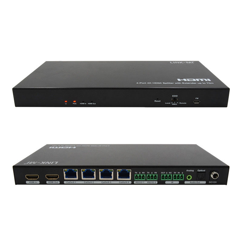 70M 1x4 4K HDMI Splitter Extender con extracto de audio 1x4 Hdmi Splitter sobre Cat6