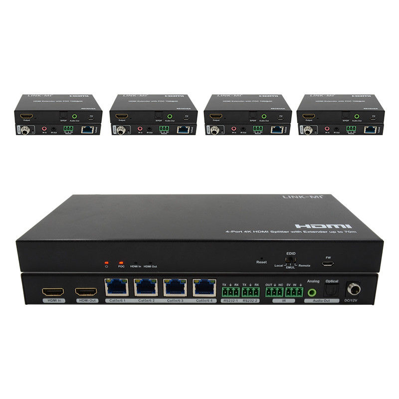 70M 1x4 4K HDMI Splitter Extender con extracto de audio 1x4 Hdmi Splitter sobre Cat6