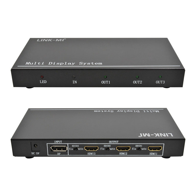 5760x1080 UHD 1X3 controlador de pared de video procesador de pantalla múltiple 1 DP en 3 salida HDMI