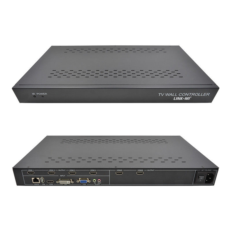 6 canales de control de pared de vídeo HDMI 2X3 LED controlador de pared para 6 televisores de empalme