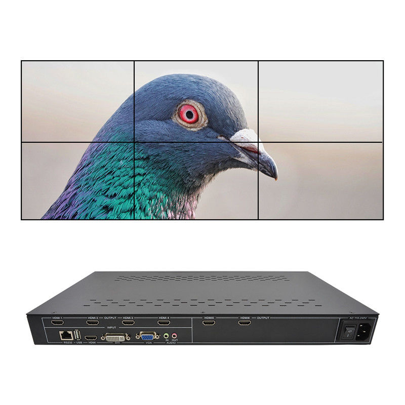 6 canales de control de pared de vídeo HDMI 2X3 LED controlador de pared para 6 televisores de empalme