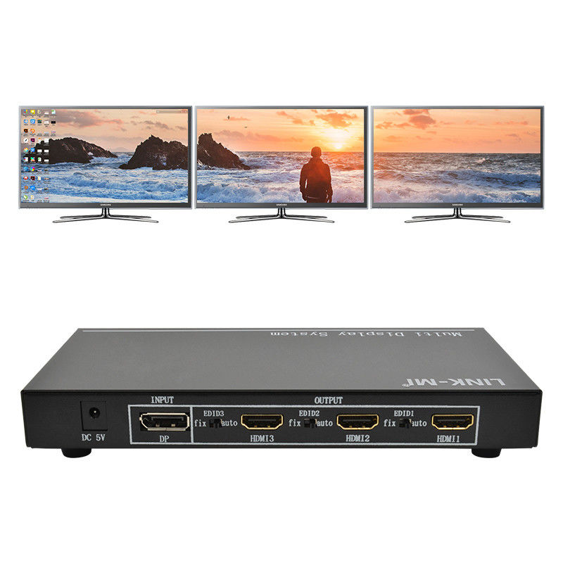 5760x1080 UHD 1X3 controlador de pared de video procesador de pantalla múltiple 1 DP en 3 salida HDMI