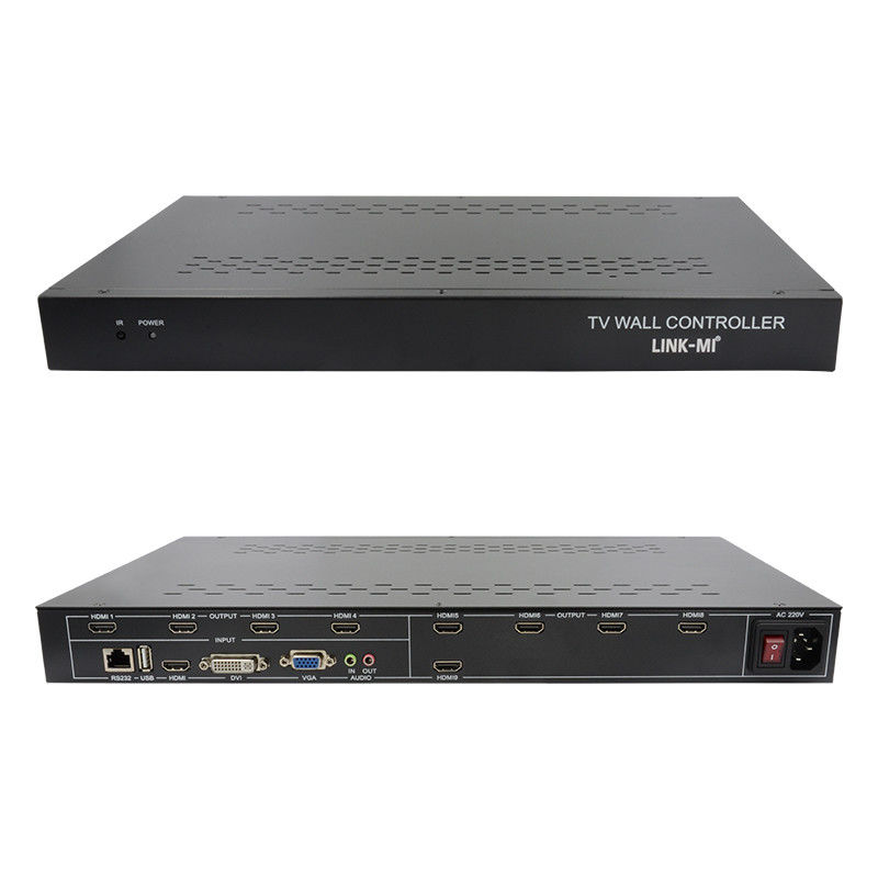 9 canales de control de pared de video HDMI 3X3 Zoom Subtítulos Control de pantalla múltiple para publicidad