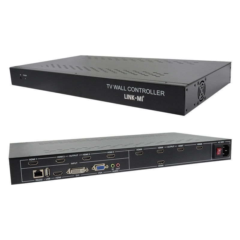 9 canales de control de pared de video HDMI 3X3 Zoom Subtítulos Control de pantalla múltiple para publicidad