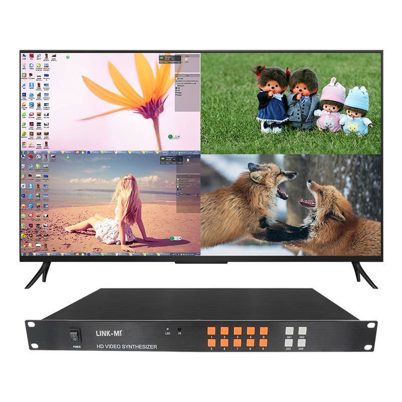 4In 1Out HD HDMI Multi Viewer sintetizador VGA CVBS HDMI 4x1 Cuad Multi Viewer