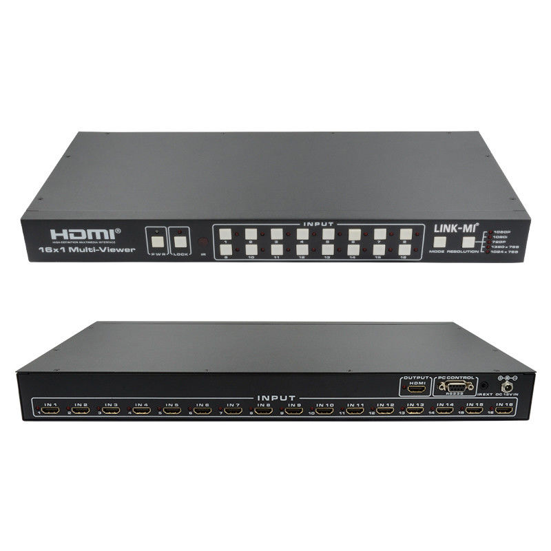16X1 AV 4K Quad Multiviewer 16 en 1 Procesador de cambio de video sin fisuras