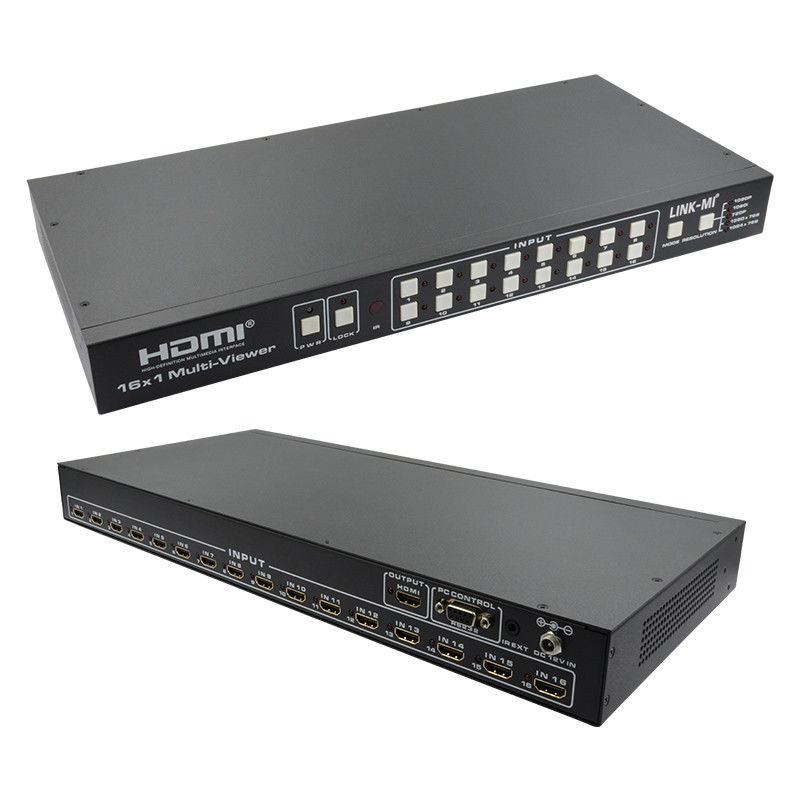 16X1 AV 4K Quad Multiviewer 16 en 1 Procesador de cambio de video sin fisuras