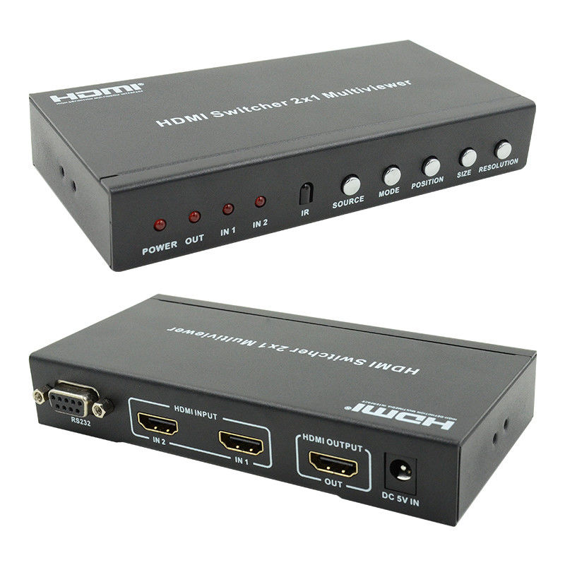 225MHz HDMI Quad Screen Splitter HDMI 2x1 Multiviewer con PIP 2 en 1 salida