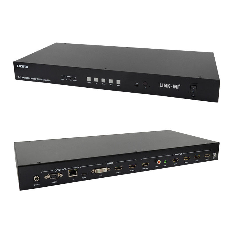 Controlador de matriz de pared de video 4K 2x2 1x4 4x1 10x10 pantalla de empalme USB tipo C DVI