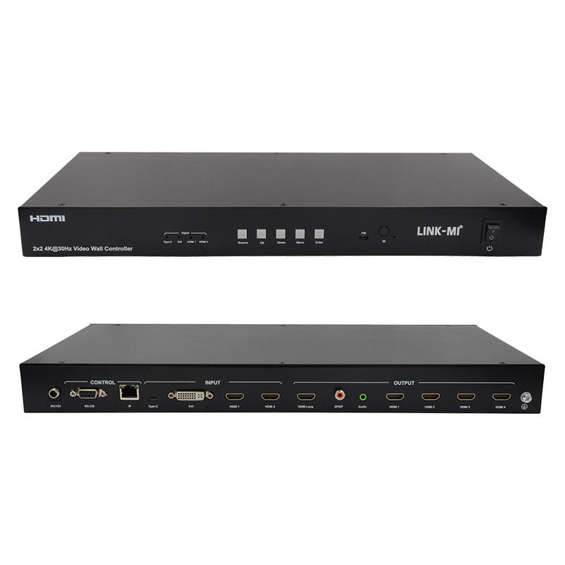 Controlador de matriz de pared de video 4K 2x2 1x4 4x1 10x10 pantalla de empalme USB tipo C DVI