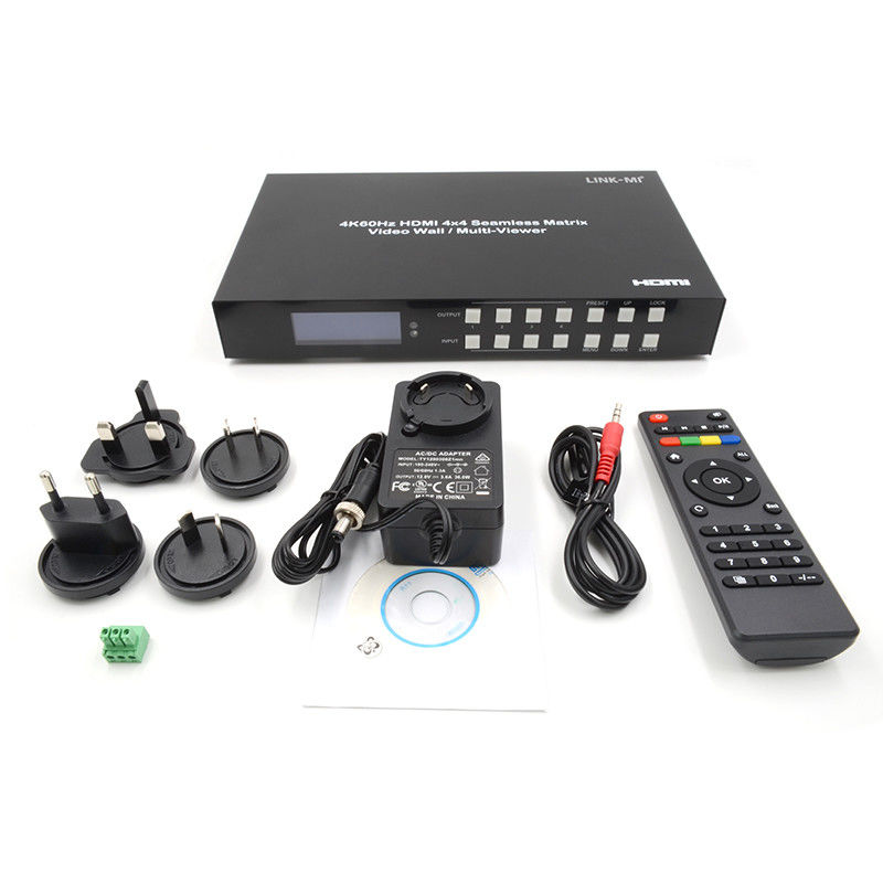 60Hz 4X4 4K controlador de pared de video 4X1 2x2 controlador de pared de TV con interruptor de matriz sin fisuras
