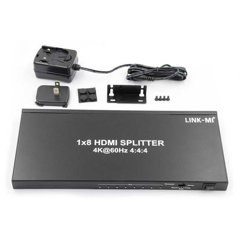1/8 4K HDMI Splitter 1 en 8 fuera 60Hz 3D 18G Video Audio Splitter para 8 pantallas