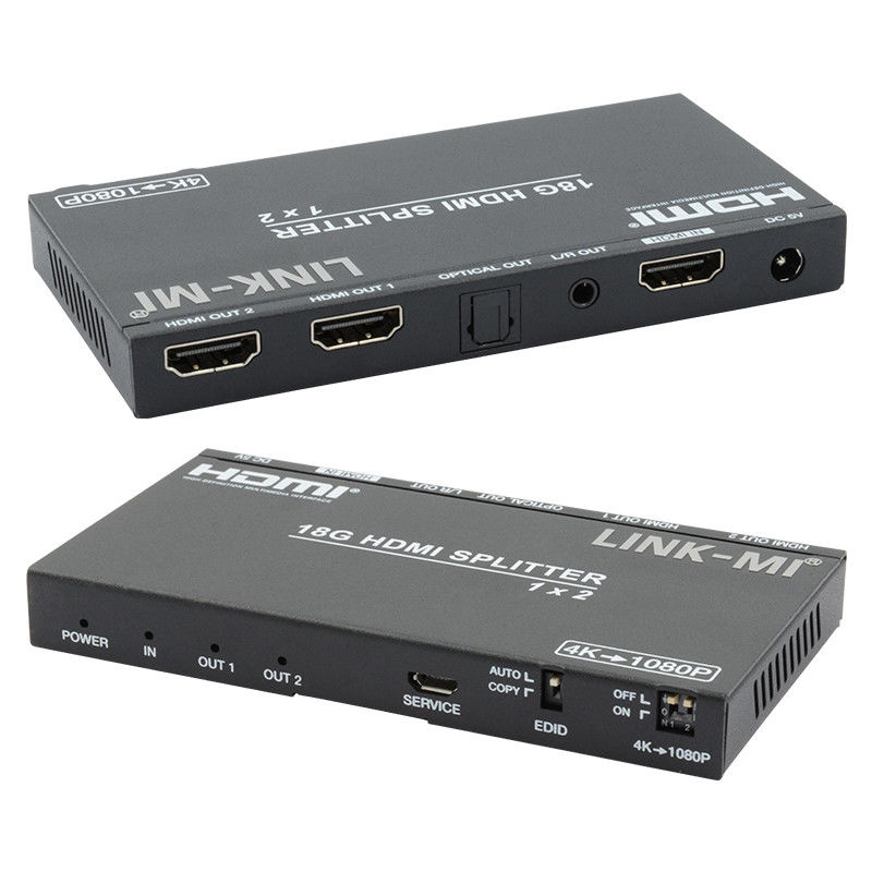 4K 2.0b 2 puertos HDMI Splitter 4 HDCP 2.2COPY AUTO EDID Hdmi Extracto de audio y video