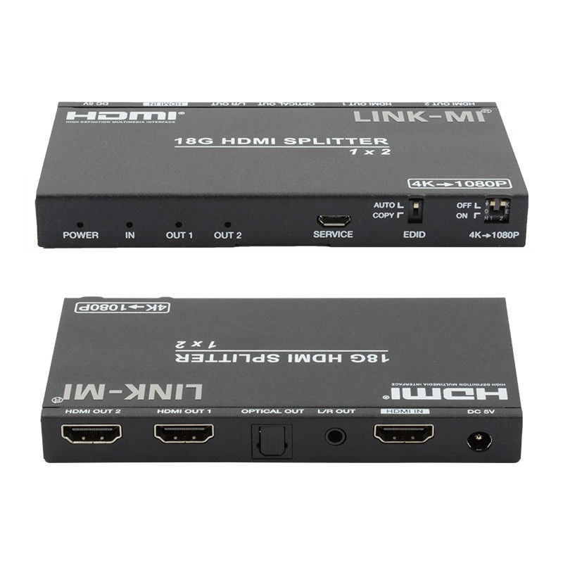 4K 2.0b 2 puertos HDMI Splitter 4 HDCP 2.2COPY AUTO EDID Hdmi Extracto de audio y video