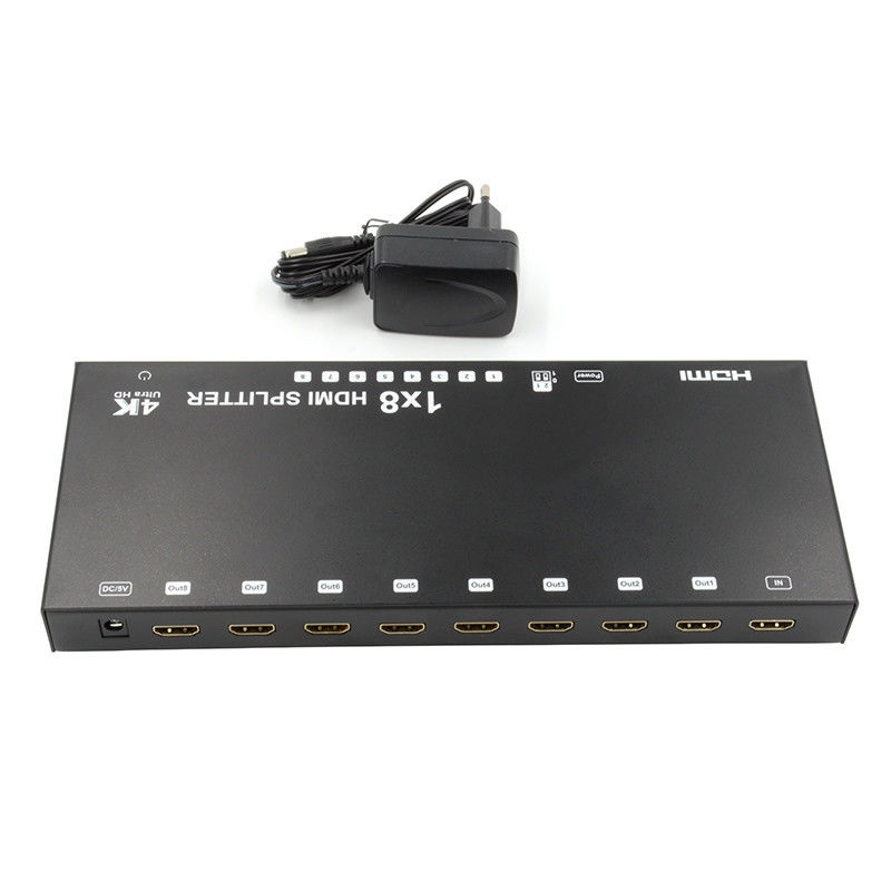 8 puertos 4K HDMI Splitter Video Splitter 3d EDID 1 en 8 Duplicador para 8 televisores