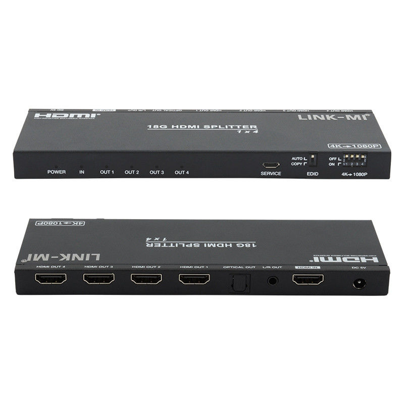 4K 1X4 Multi HDMI Splitter EDID analógico óptico HDMI2.0b 4 puertos Video Splitter