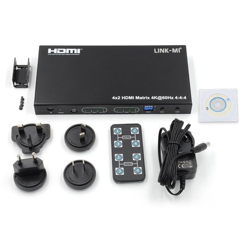Se trata de un sistema de transmisión de datos de alta velocidad.44 18Gbps HDCP2.2 4 en 2 fuera conmutador de vídeo HDMI