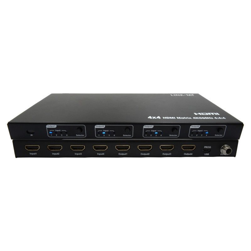 Rs232 4x4 HDMI Matrix Switch Soporte 4K 60Hz 18Gbps EDID 4 a 4 HDMI Switch de vídeo