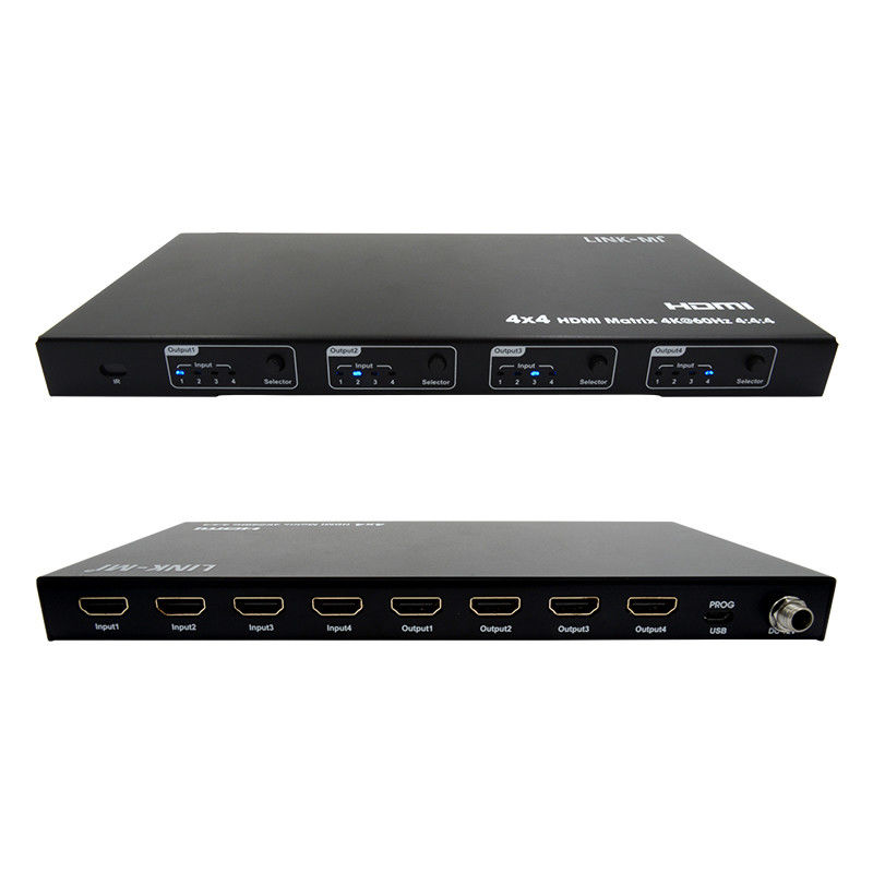Rs232 4x4 HDMI Matrix Switch Soporte 4K 60Hz 18Gbps EDID 4 a 4 HDMI Switch de vídeo