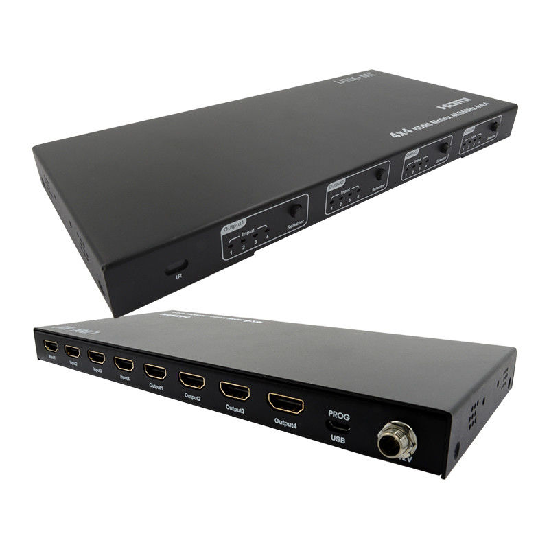 Rs232 4x4 HDMI Matrix Switch Soporte 4K 60Hz 18Gbps EDID 4 a 4 HDMI Switch de vídeo