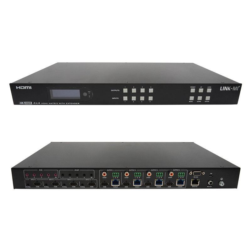 70m 4x4 HDMI Matrix Extender con 4 HDMI Loop Out 4K HDMI Switch de matriz