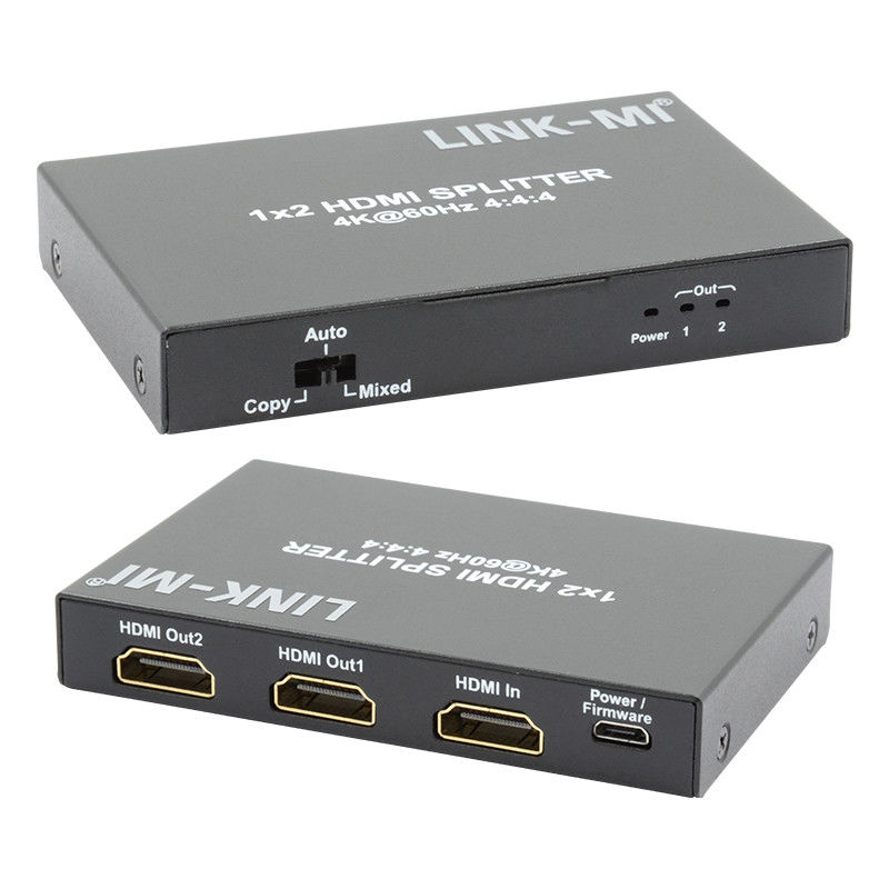 1x2 HDMI2.0 Splitter Apoyo 3D 18G HDR HDCP2.2 2 puertos Splitter de video