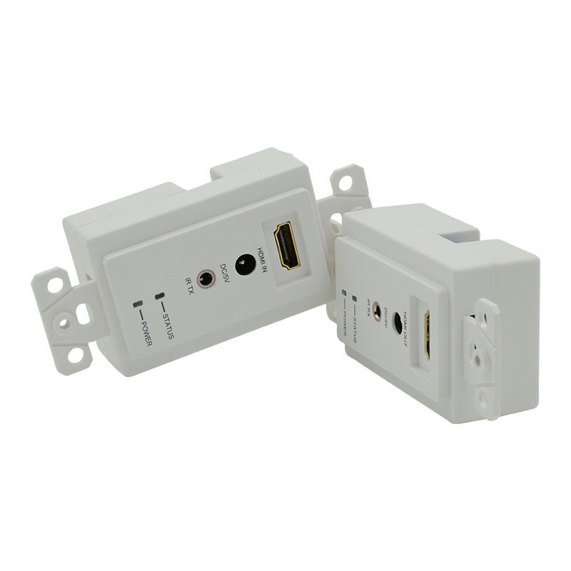 Extensor de placa de pared HDMI de 60m a través de un solo Cat5e Cat 6 a HDMI Extensor de soporte 3D IR