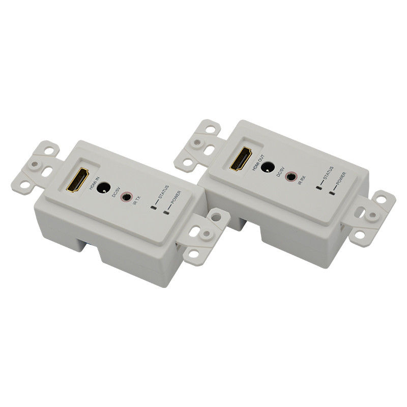 Extensor de placa de pared HDMI de 60m a través de un solo Cat5e Cat 6 a HDMI Extensor de soporte 3D IR