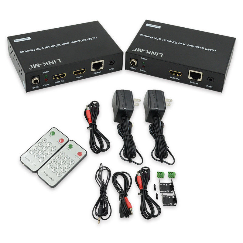 Distribución de extensor HDMI de 120M a través de IP Extensor con control remoto LED RS232 AV a través de IP