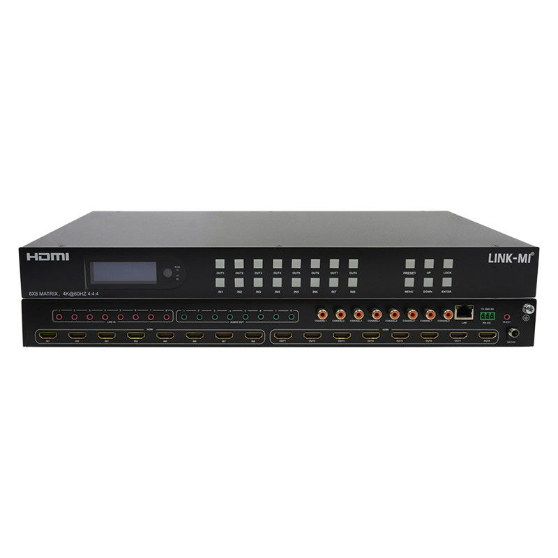 8x8 HDMI Matrix 4k Hdmi Switcher con soporte de extracción de audio analógico 18Gbps HDR