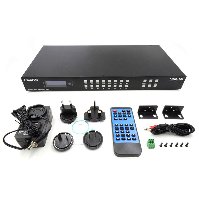 8x8 HDMI Matrix 4k Hdmi Switcher con soporte de extracción de audio analógico 18Gbps HDR