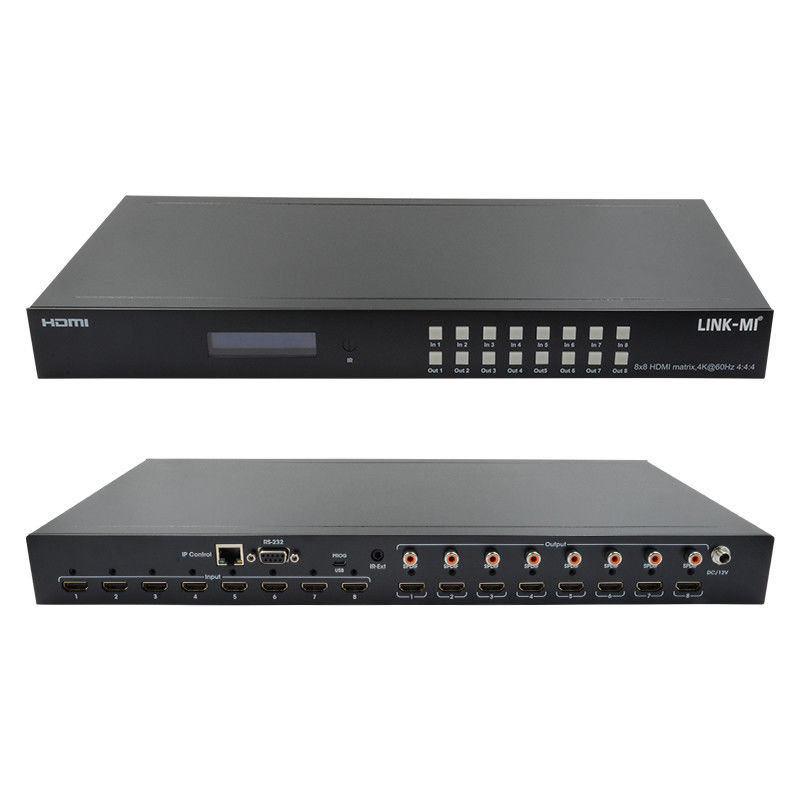 Conmutador de matriz modular HDMI de 8x8 4K con SPDIF Out IP Control de GUI Web para 8 pantallas UHD