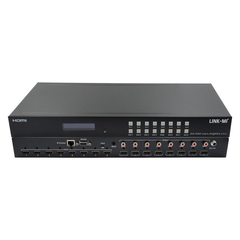 Conmutador de matriz modular HDMI de 8x8 4K con SPDIF Out IP Control de GUI Web para 8 pantallas UHD