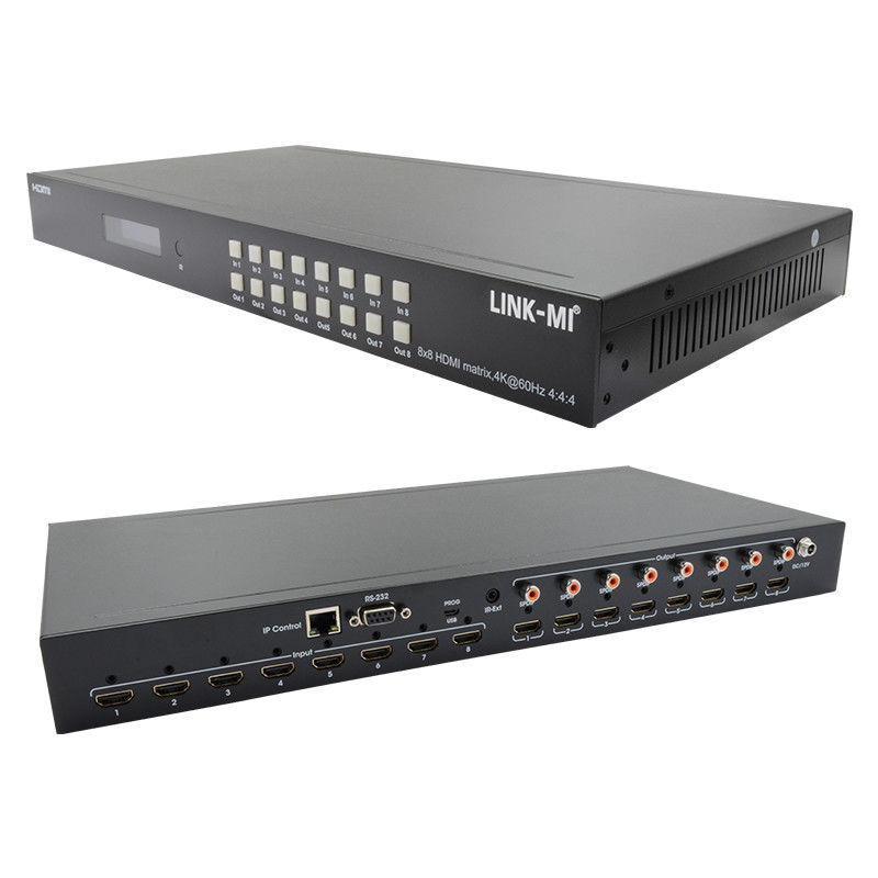 Conmutador de matriz modular HDMI de 8x8 4K con SPDIF Out IP Control de GUI Web para 8 pantallas UHD