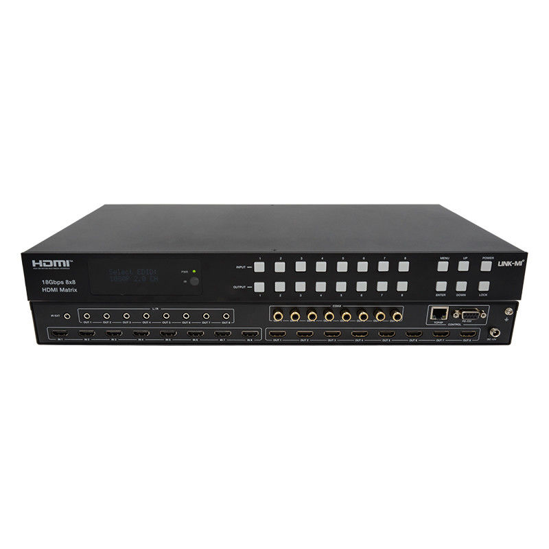18Gbps 8x8 conmutador de matriz con soporte de función ARC 4K2K 60Hz YUV 4:4:4
